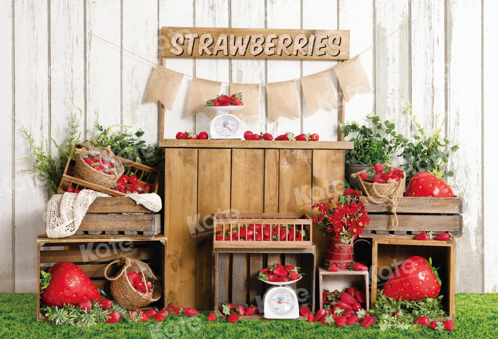 Kate Summer Fruit Strawberry Backdrop Designed by Emetselch - Kate Backdrop AU