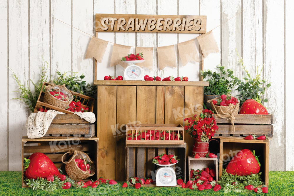 Kate Summer Fruit Strawberry Backdrop Designed by Emetselch - Kate Backdrop AU