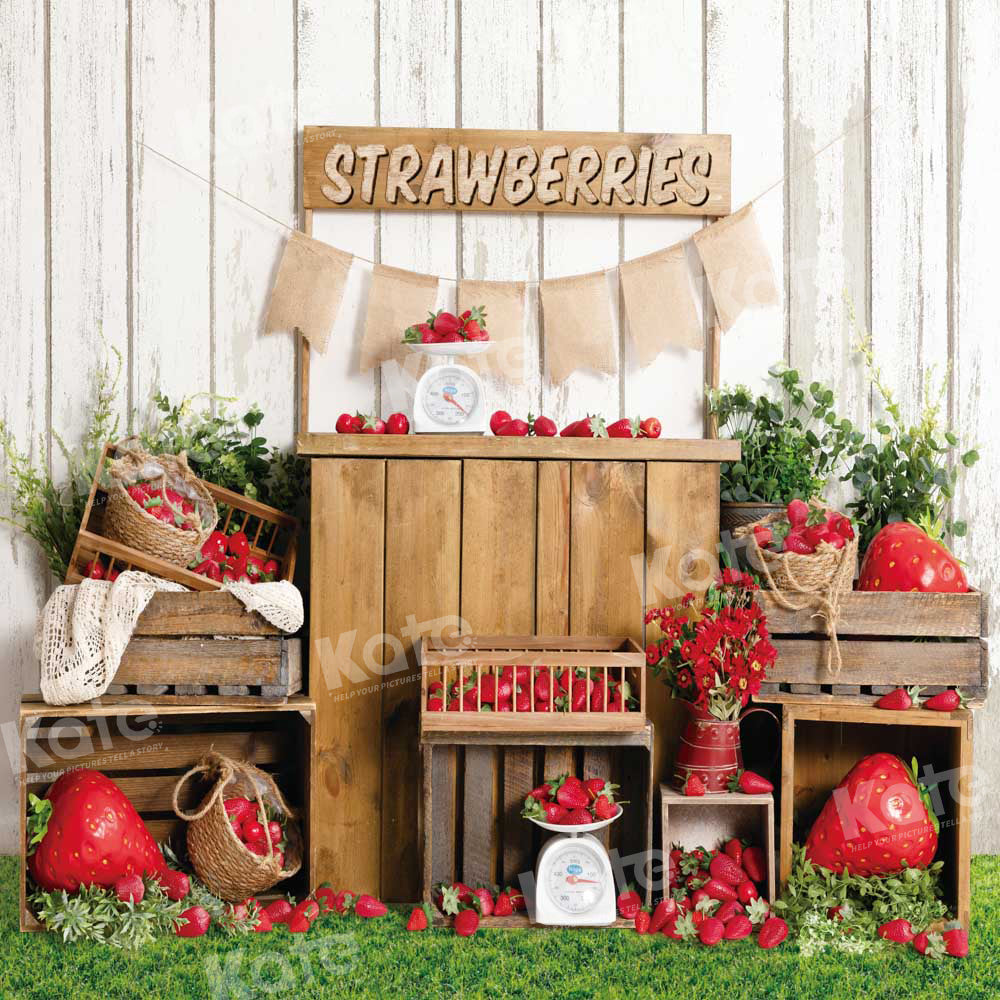 Kate Summer Fruit Strawberry Backdrop Designed by Emetselch - Kate Backdrop AU