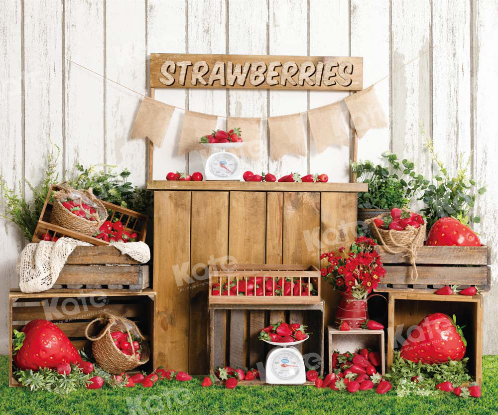 Kate Summer Fruit Strawberry Backdrop Designed by Emetselch - Kate Backdrop AU