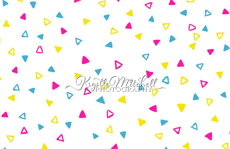 Kate 90sTriangles Cake Smash Backdrop Designed By Krystle Mitchell Photography