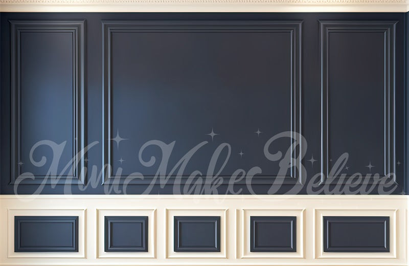 kate Painterly Navy Cream Interior Wall Trim Backdrop Designed by Mini MakeBelieve - Kate Backdrop AU