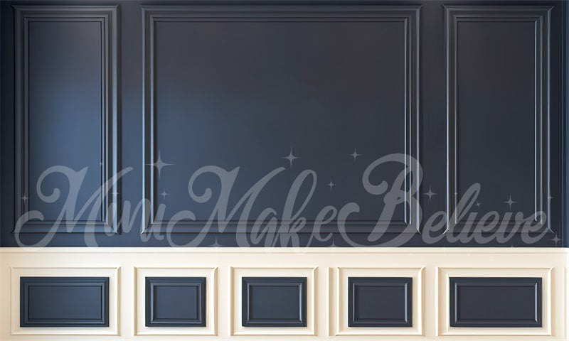 kate Painterly Navy Cream Interior Wall Trim Backdrop Designed by Mini MakeBelieve - Kate Backdrop AU