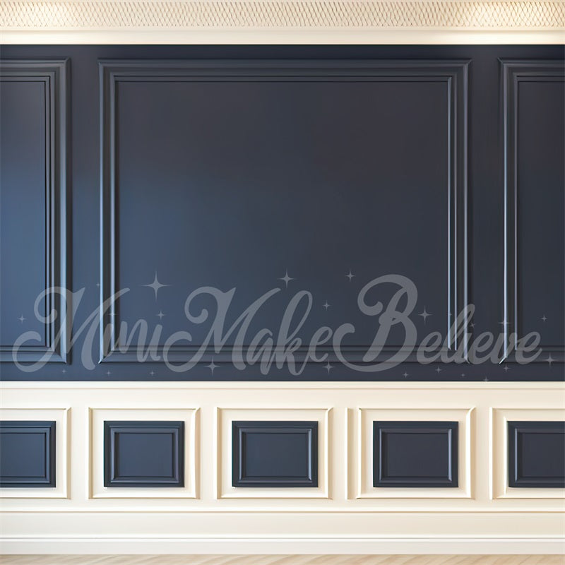 kate Painterly Navy Cream Interior Wall Trim Backdrop Designed by Mini MakeBelieve - Kate Backdrop AU