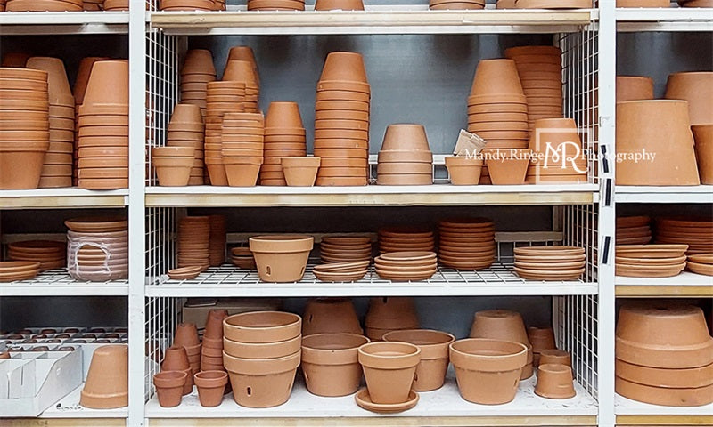 Kate Flower Pot Shelves Backdrop Designed by Mandy Ringe Photography - Kate Backdrop AU