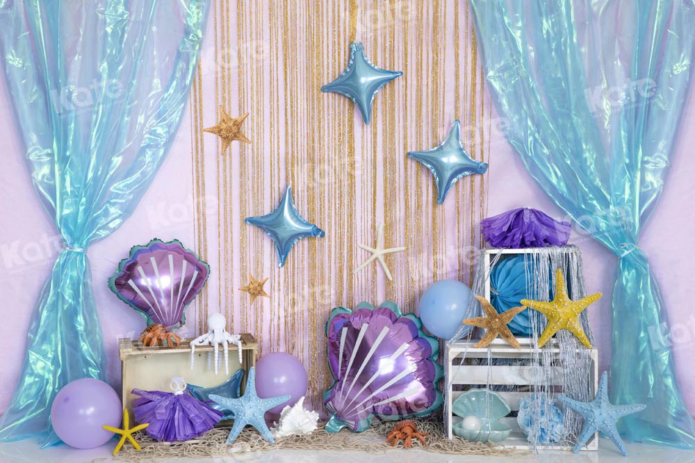 Kate Underwater World Backdrop Mermaid Shell Starfish Designed by Emetselch - Kate Backdrop AU