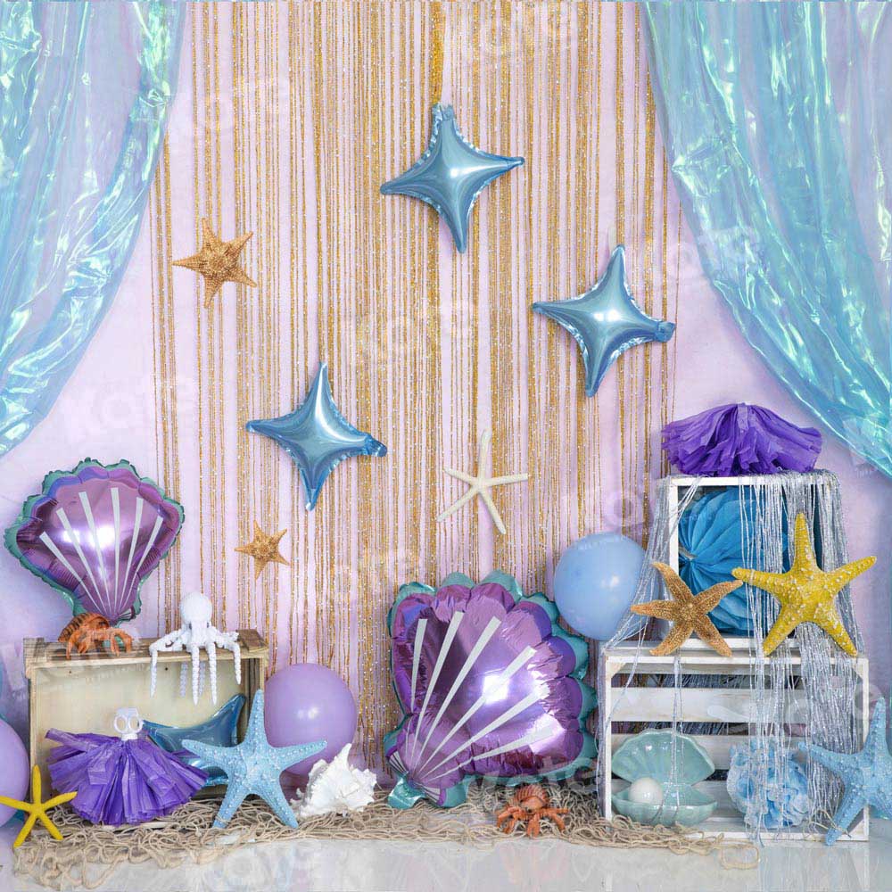 Kate Underwater World Backdrop Mermaid Shell Starfish Designed by Emetselch - Kate Backdrop AU