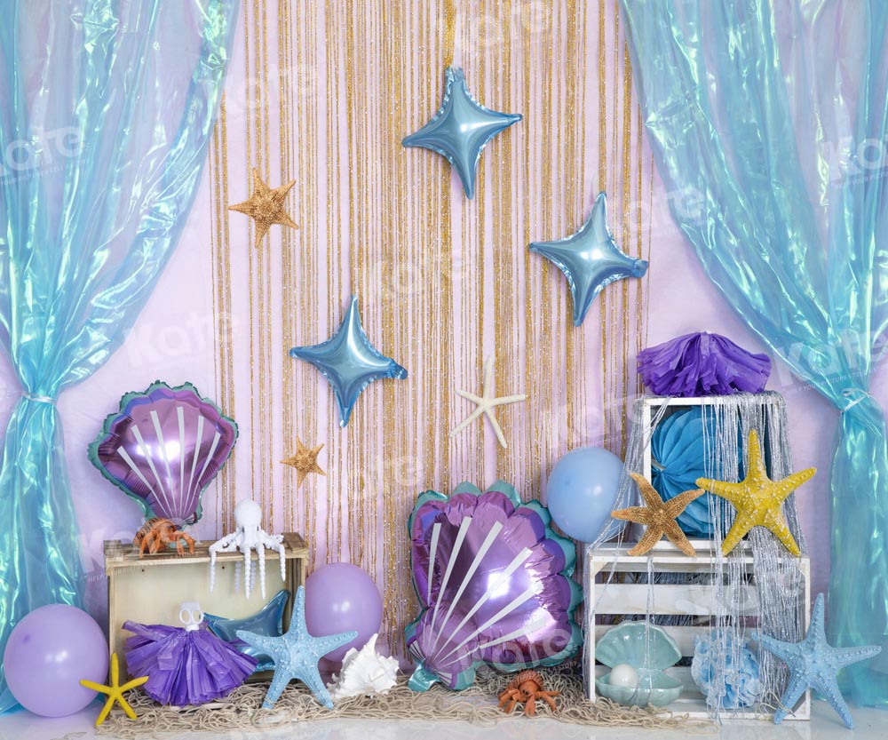 Kate Underwater World Backdrop Mermaid Shell Starfish Designed by Emetselch - Kate Backdrop AU
