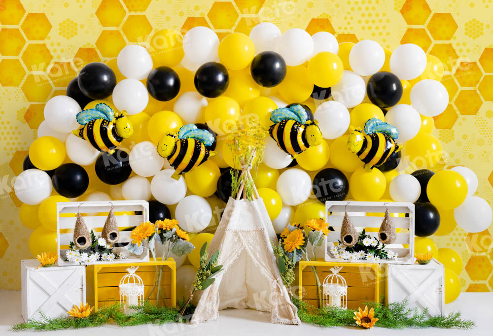 Kate Bee Balloon Party Backdrop Summer Designed by Emetselch