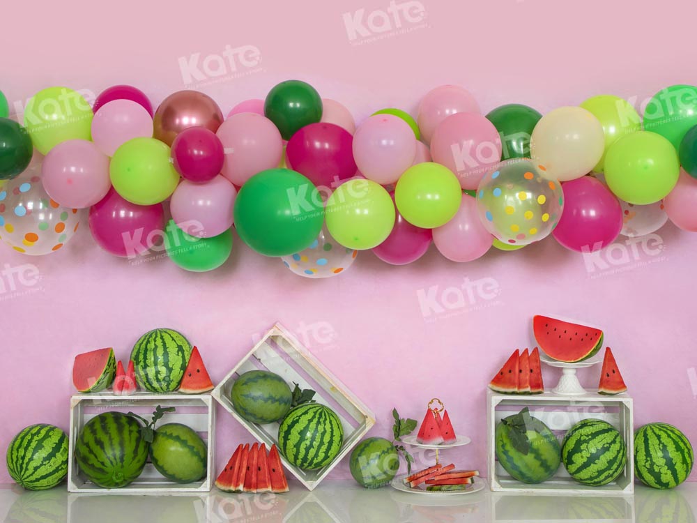 Kate Summer Watermelon Balloon Backdrop Cake Smash Designed by Emetselch - Kate Backdrop AU