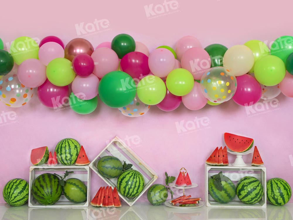 Kate Summer Watermelon Balloon Backdrop Cake Smash Designed by Emetselch