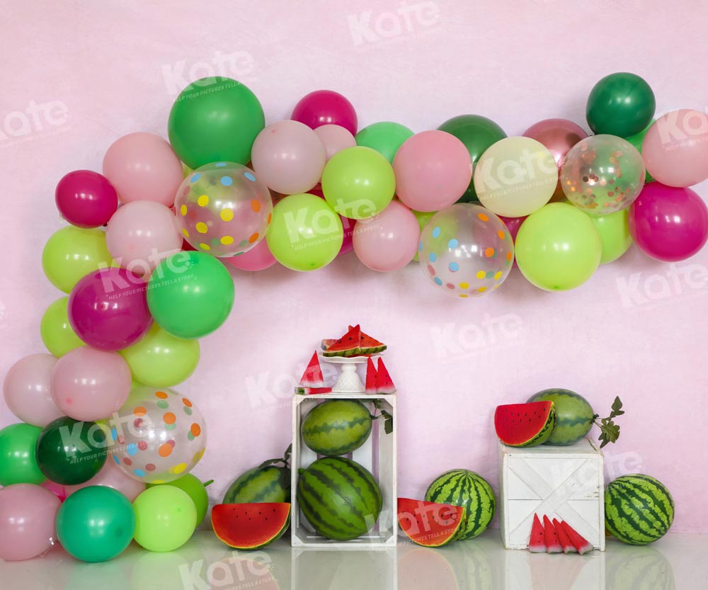 Kate Watermelon Balloon Backdrop Cake Smash Light Pink Wall Designed by Emetselch