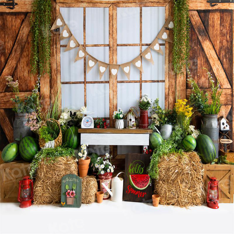 Kate Summer Watermelon Haystack Backdrop for Photography