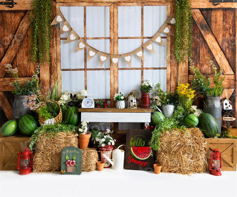 Kate Summer Watermelon Haystack Backdrop for Photography