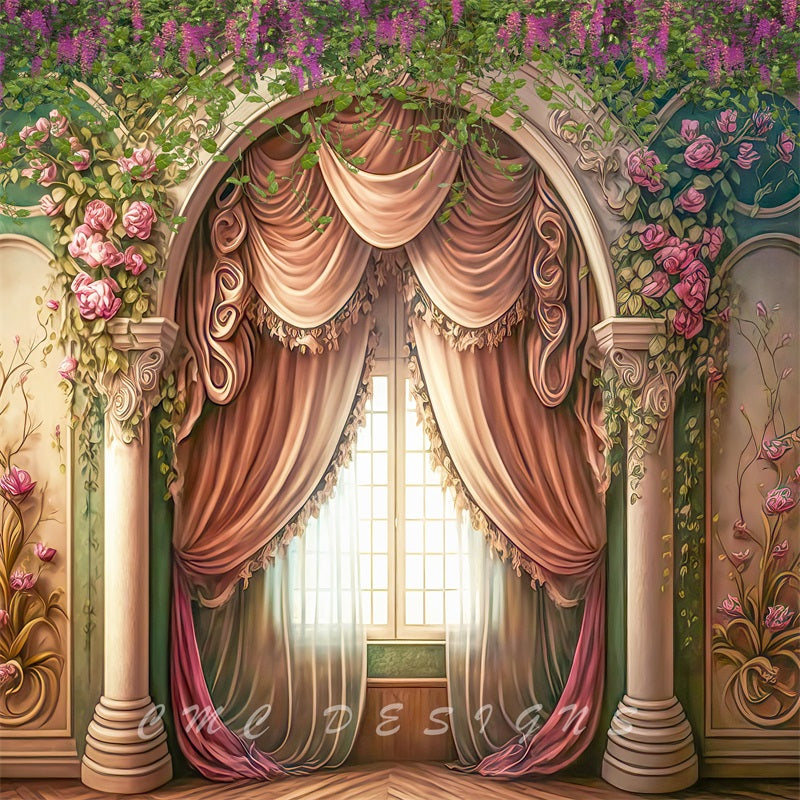 Kate Wisteria Ivy Spring Flower Backdrop Indoor Window Designed by Candice Compton