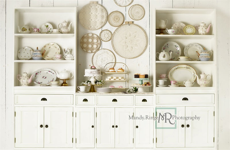 Kate Vintage Tea Party Kitchen Backdrop Designed by Mandy Ringe Photography