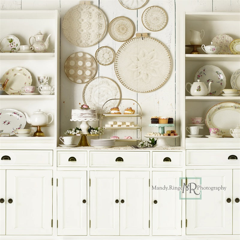 Kate Vintage Tea Party Kitchen Backdrop Designed by Mandy Ringe Photography