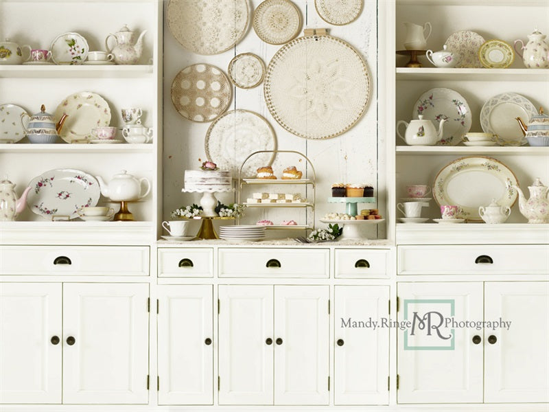 Kate Vintage Tea Party Kitchen Backdrop Designed by Mandy Ringe Photography