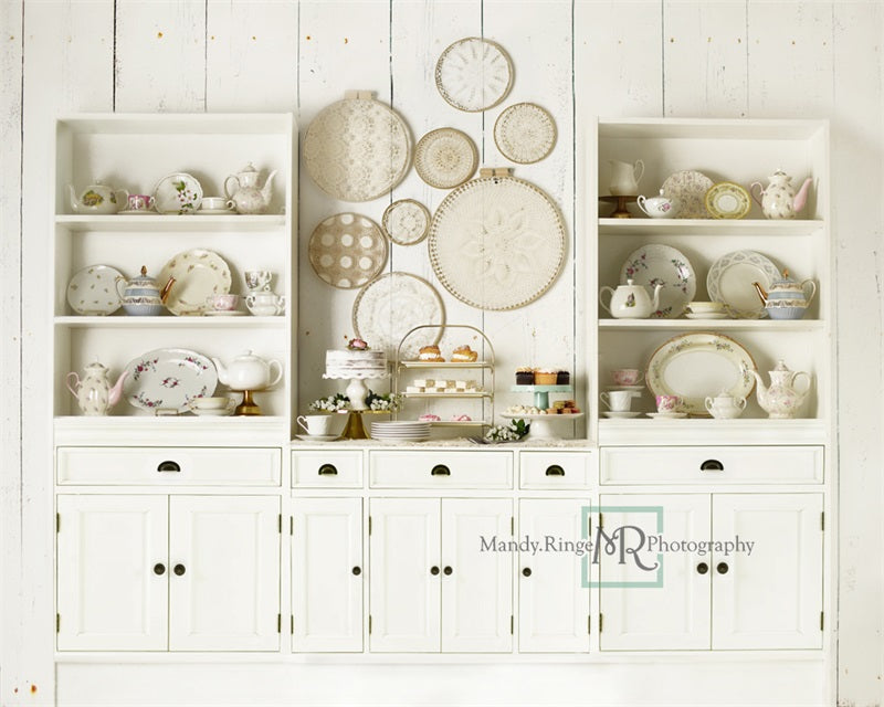 Kate Vintage Tea Party Kitchen Backdrop Designed by Mandy Ringe Photography