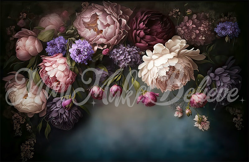 Kate Fine Art Dark Backdrop Spring Flowers Designed by Mini MakeBelieve