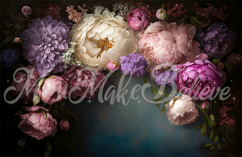 Kate Fine Art Dark Spring Flowers Backdrop Designed by Mini MakeBelieve - Kate Backdrop AU