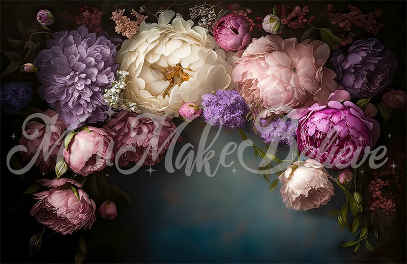 Kate Fine Art Dark Spring Flowers Backdrop Designed by Mini MakeBelieve