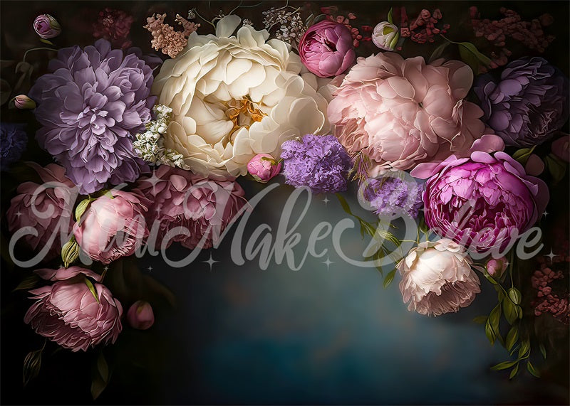 Kate Fine Art Dark Spring Flowers Backdrop Designed by Mini MakeBelieve - Kate Backdrop AU