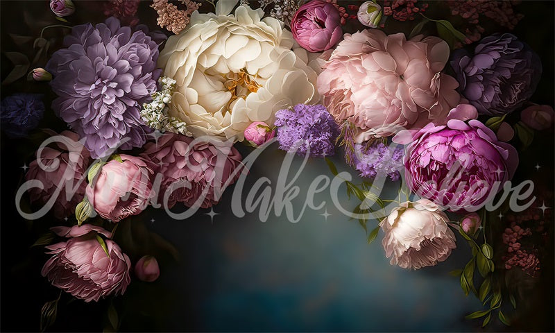 Kate Fine Art Dark Spring Flowers Backdrop Designed by Mini MakeBelieve - Kate Backdrop AU