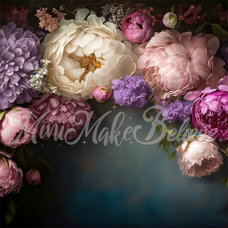 Kate Fine Art Dark Spring Flowers Backdrop Designed by Mini MakeBelieve - Kate Backdrop AU