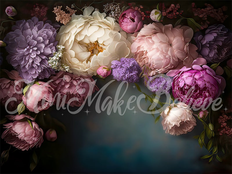 Kate Fine Art Dark Spring Flowers Backdrop Designed by Mini MakeBelieve - Kate Backdrop AU