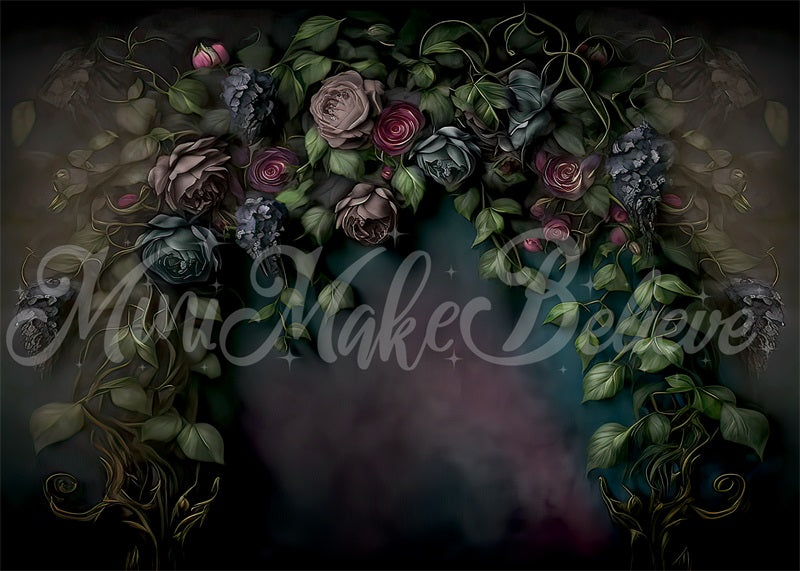 Kate Gothic Ivy Vines Painterly Fine Art Floral Backdrop Designed by Mini MakeBelieve - Kate Backdrop AU