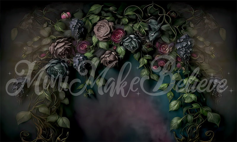 Kate Gothic Ivy Vines Painterly Fine Art Floral Backdrop Designed by Mini MakeBelieve - Kate Backdrop AU