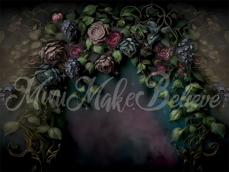 Kate Gothic Ivy Vines Painterly Fine Art Floral Backdrop Designed by Mini MakeBelieve - Kate Backdrop AU