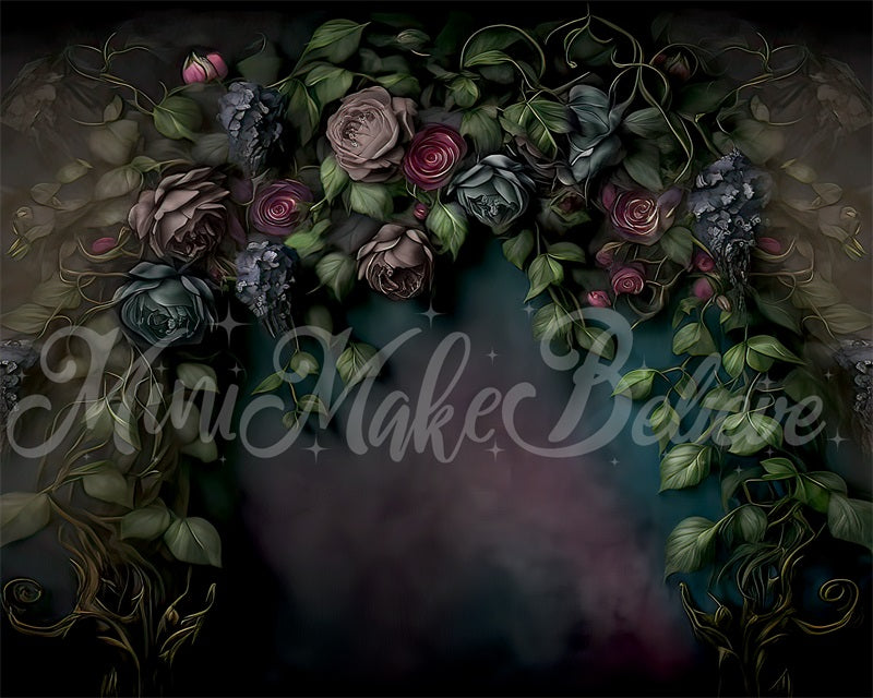 Kate Gothic Ivy Vines Painterly Fine Art Floral Backdrop Designed by Mini MakeBelieve - Kate Backdrop AU