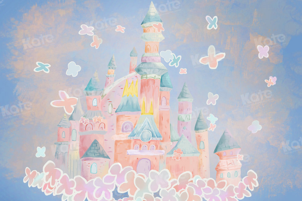 Kate Cartoon Lovely Princess Castle Backdrop Designed by GQ
