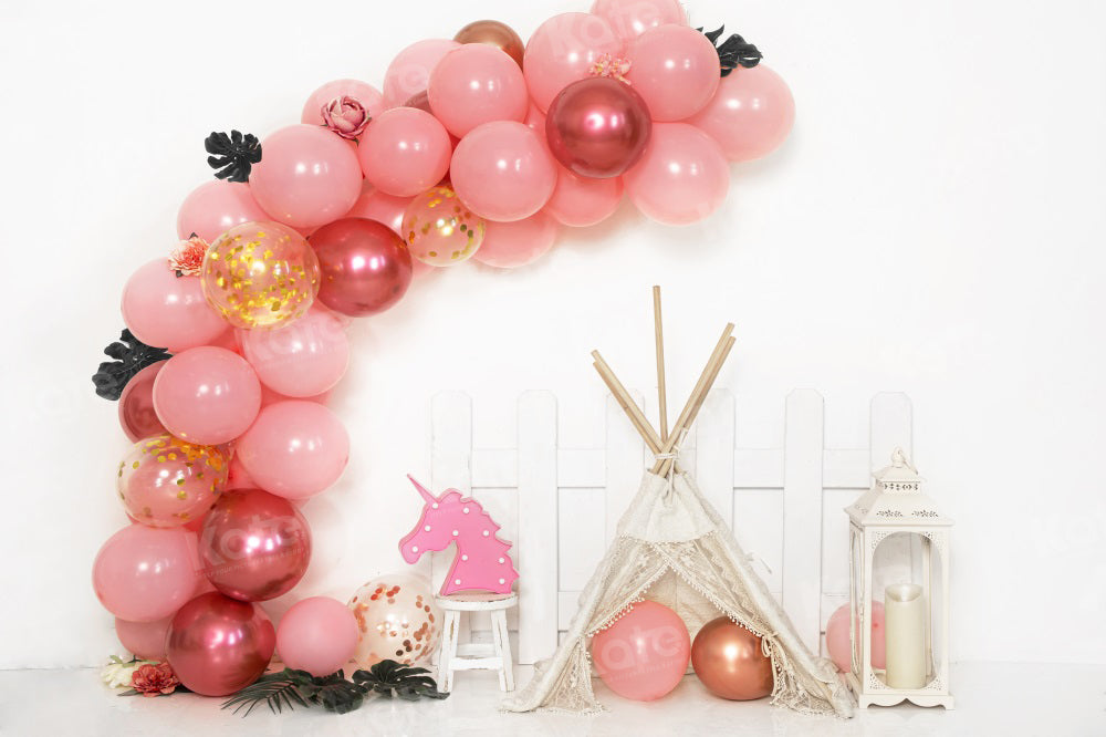 Kate Pink Balloon Backdrop Cake Smash Tent for Photography - Kate Backdrop AU