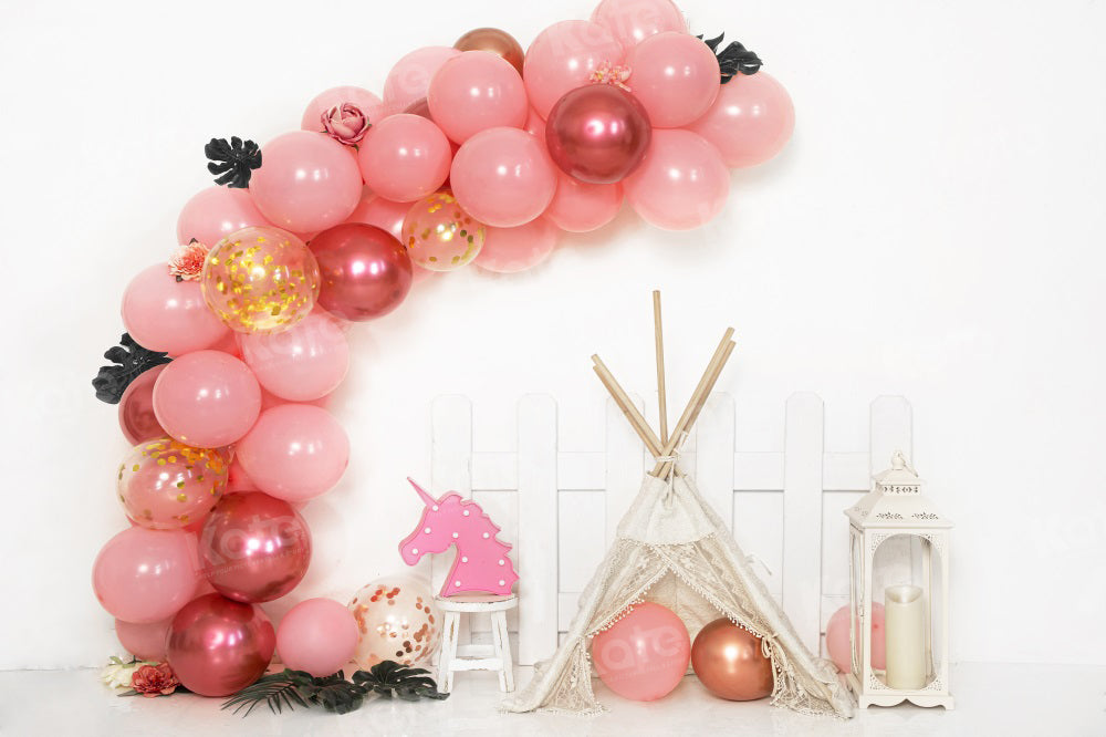 Kate Pink Balloon Backdrop Cake Smash Tent for Photography - Kate Backdrop AU