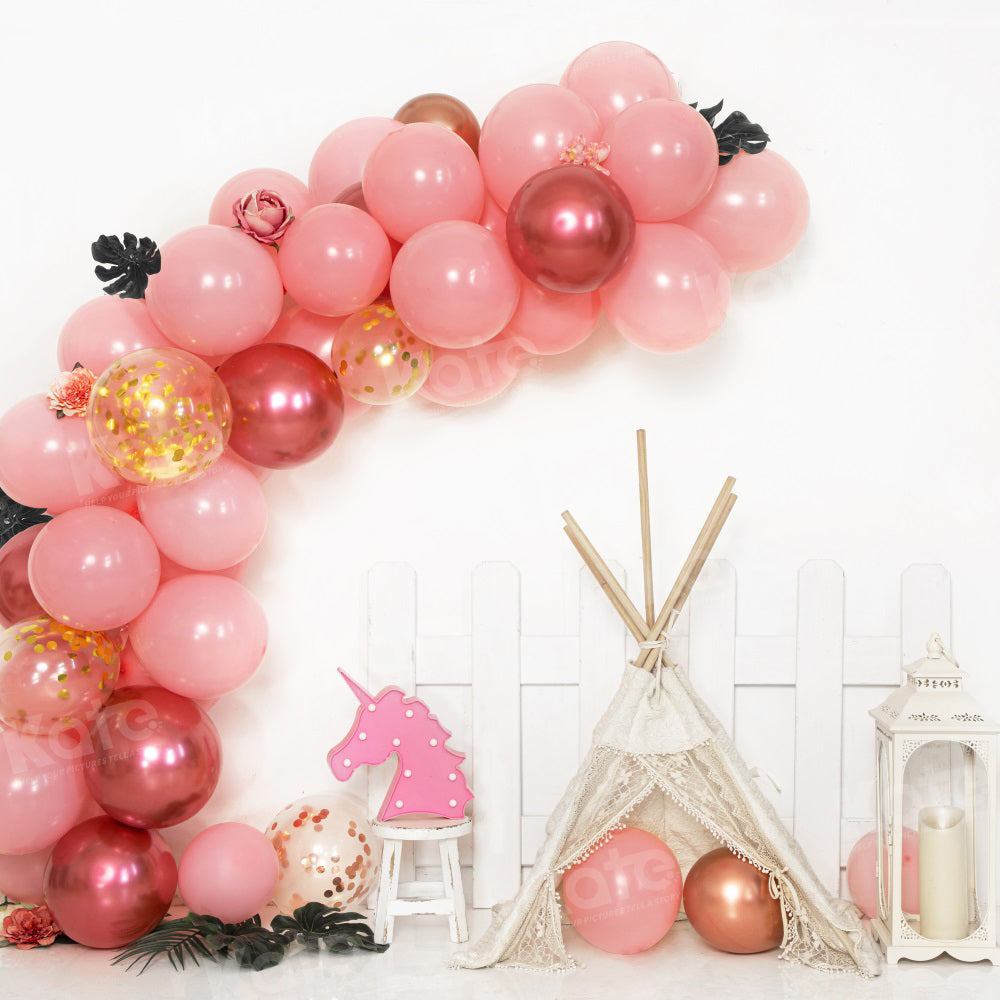Kate Pink Balloon Backdrop Cake Smash Tent for Photography - Kate Backdrop AU