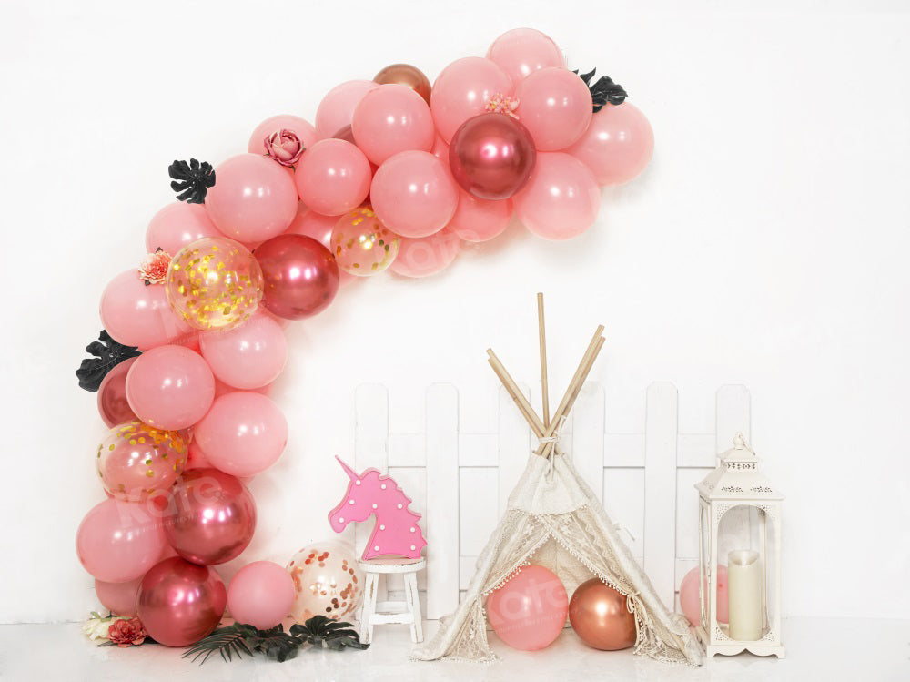 Kate Pink Balloon Backdrop Cake Smash Tent for Photography - Kate Backdrop AU