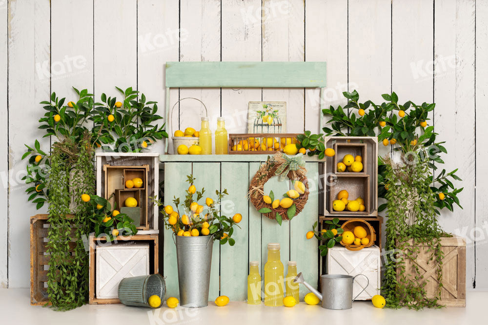 Kate Summer Fruit Backdrop Lemonade Wood Designed by Emetselch