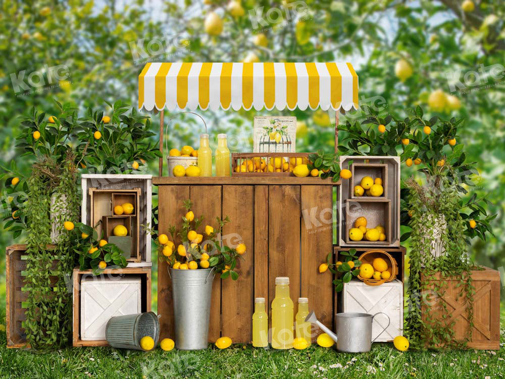 Kate Summer Lemon Fruit Garden Backdrop Lemonade Designed by Emetselch