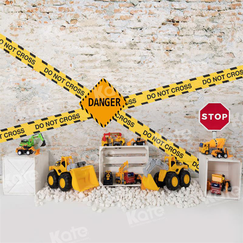 Kate Boy Excavator Construction Backdrop for Photography - Kate Backdrop AU