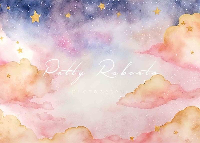 Kate Pink Stardust Backdrop Colorful Clouds Stars Designed by Patty Roberts