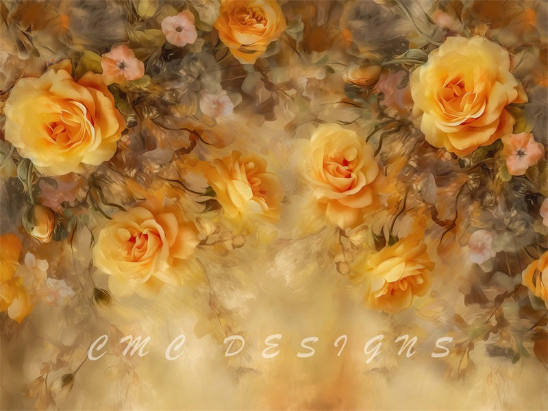Kate Warm Painted Blooms Backdrop Designed by Candice Compton