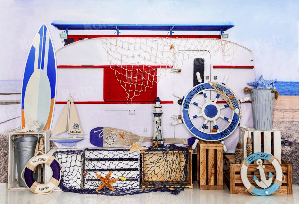 Kate Summer Beach Vacation Backdrop for Photography - Kate Backdrop AU