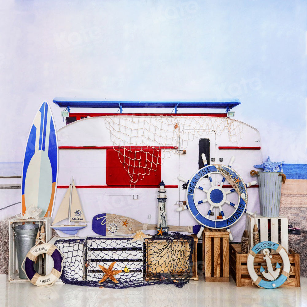 Kate Summer Beach Vacation Backdrop for Photography - Kate Backdrop AU