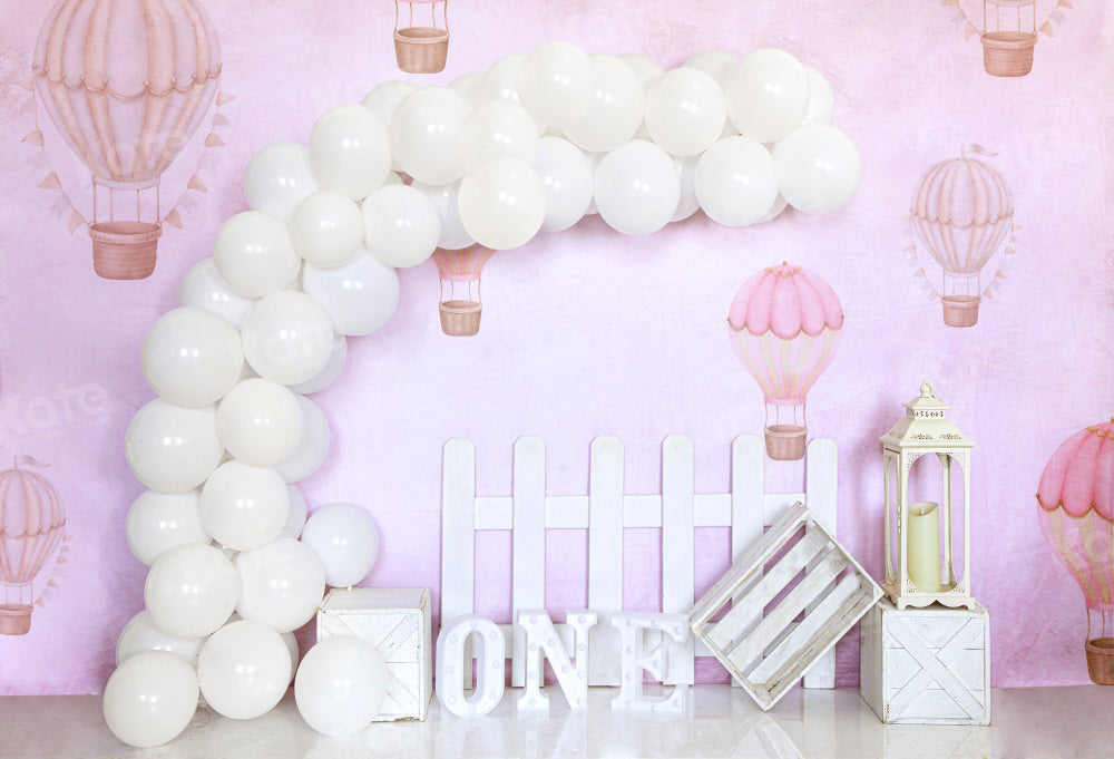 Kate White Balloon Cake Smash Backdrop for Photography - Kate Backdrop AU