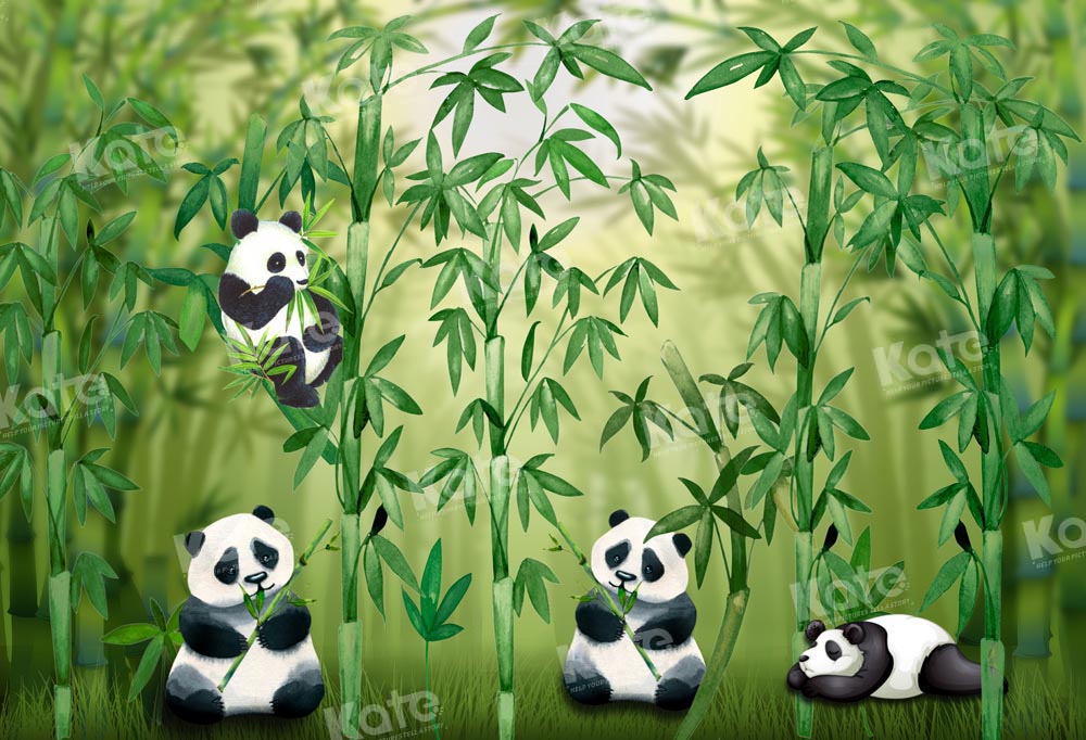 Kate Green Bamboo Pandas Backdrop Designed by Chain Photography - Kate Backdrop AU