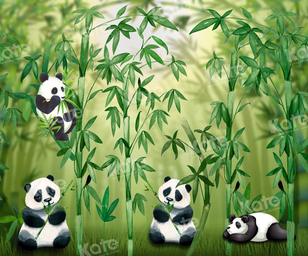 Kate Green Bamboo Pandas Backdrop Designed by Chain Photography - Kate Backdrop AU