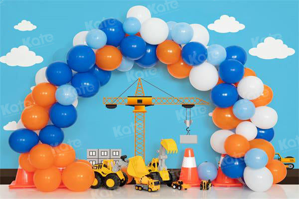Kate Boy Construction Toy Backdrop Excavator for Photography - Kate Backdrop AU